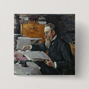 Porträt von Nikolai Andreyevich Rimsky-Korsakov Button