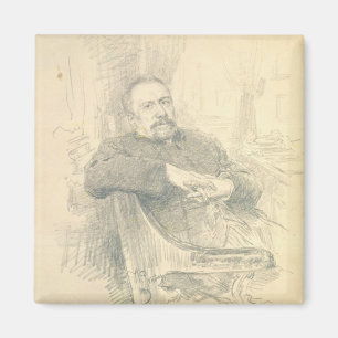 Porträt von Nikolaj Leskov, 1889 Magnet