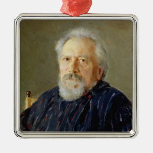 Porträt von Nikolay Leskov Silbernes Ornament