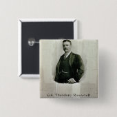 Porträt von Oberst Theodore Roosevelt (litho) Button (Vorne & Hinten)