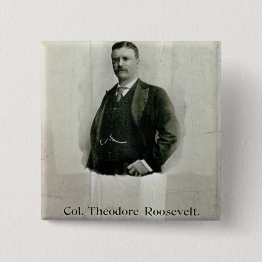 Porträt von Oberst Theodore Roosevelt (litho) Button (Vorderseite)