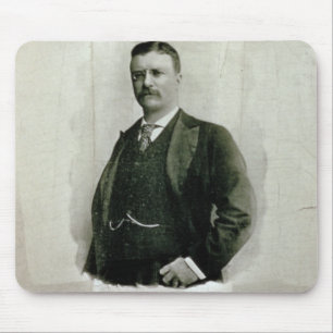 Porträt von Oberst Theodore Roosevelt (litho) Mousepad