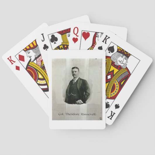 Porträt von Oberst Theodore Roosevelt (litho) Spielkarten (Rückseite)