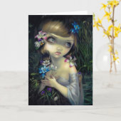 "Porträt von Ophelia" Gruß-Karte Karte (Gelbe Blume)