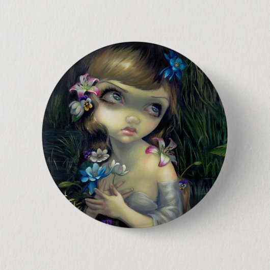 "Porträt von Ophelia" Knopf Button (Vorderseite)