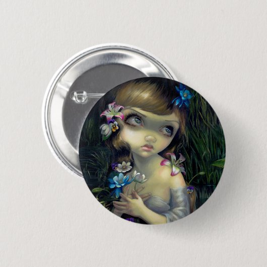 "Porträt von Ophelia" Knopf Button (Vorne & Hinten)