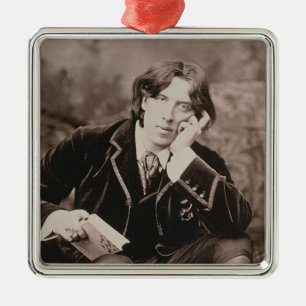 Porträt von Oscar Wilde (1854-1900), 1882 (b/w pho Ornament Aus Metall