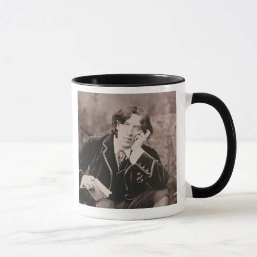Porträt von Oscar Wilde (1854-1900), 1882 (b/w pho Tasse (Rechts)