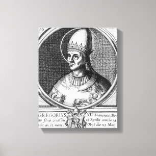 Porträt von Papst Gregory VII Leinwanddruck