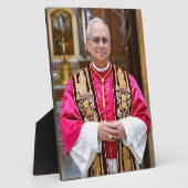 Porträt von Papst Leo XIV Fotoplatte (Seite)