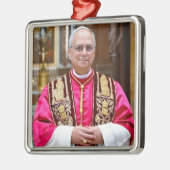 Porträt von Papst Leo XIV Ornament Aus Metall (Links)