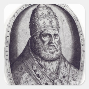 Porträt von Papst Pius IV, 1559 Quadratischer Aufkleber
