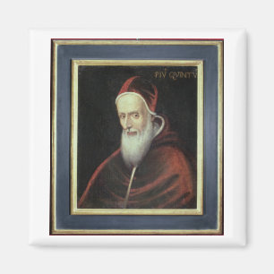 Porträt von Papst Pius V (1504-72) (Öl auf Magnet