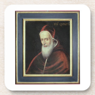 Porträt von Papst Pius V (1504-72) (Öl auf Untersetzer