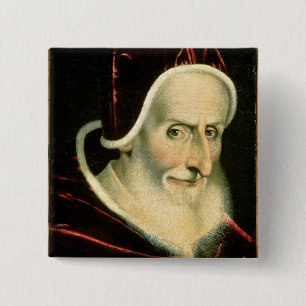 Porträt von Papst Pius V   1576-80 Button
