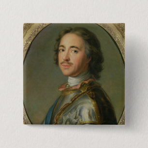 Porträt von Peter der Große Button
