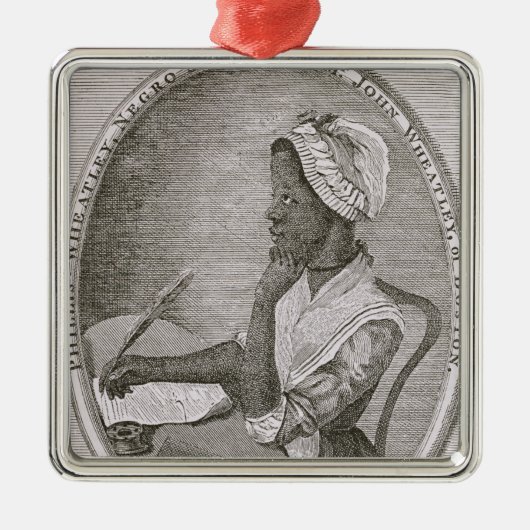 Porträt von Phillis Wheatley Silbernes Ornament (Vorne)