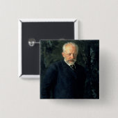 Porträt von Piotr Ilyich Tchaikovsky Button (Vorne & Hinten)
