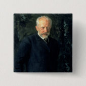 Porträt von Piotr Ilyich Tchaikovsky Button (Vorderseite)