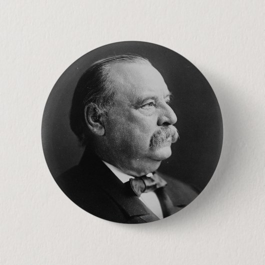 Porträt von Präsidenten Stephen Grover Cleveland Button (Vorderseite)