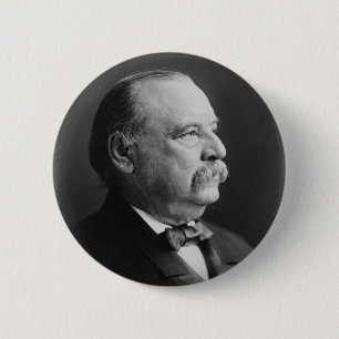 Porträt von Präsidenten Stephen Grover Cleveland Button