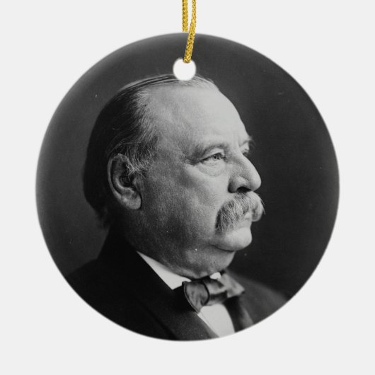 Porträt von Präsidenten Stephen Grover Cleveland Keramikornament (Vorne)