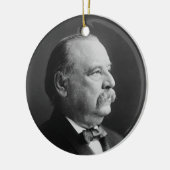 Porträt von Präsidenten Stephen Grover Cleveland Keramikornament (Links)