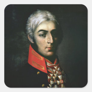 Porträt von Prinzen Peter Bagration Quadratischer Aufkleber