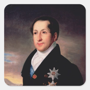Porträt von Prinzen Sergej Golitsyn, Posten 1828 Quadratischer Aufkleber