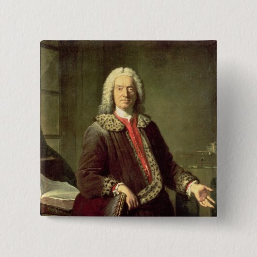Porträt von Prosper Jolyot de Crebillon, 1746 Button (Vorderseite)