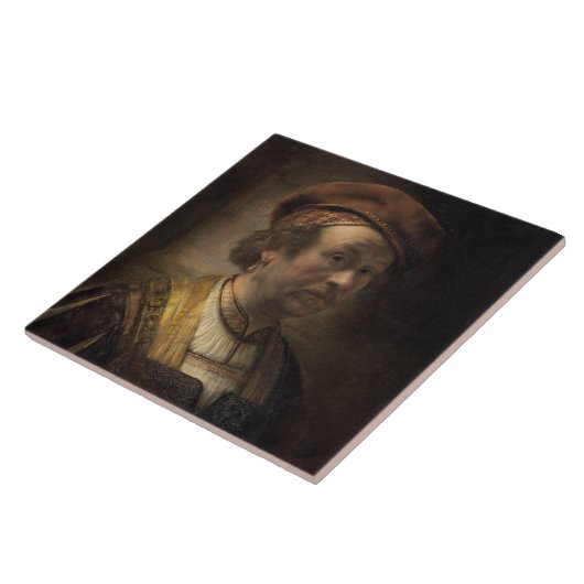 Porträt von Rembrandt, 1650 (Öl auf Leinwand) Fliese (Seite)