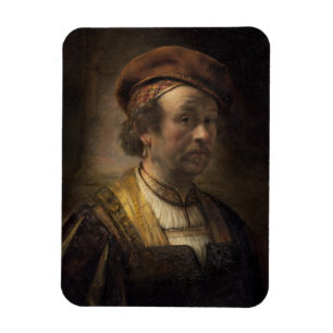 Porträt von Rembrandt, 1650 (Öl auf Leinwand) Magnet