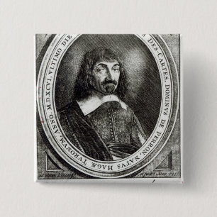 Porträt von Rene Descartes, 1644 Button