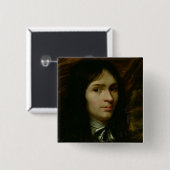 Porträt von Rene Descartes Button (Vorne & Hinten)
