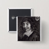 Porträt von Rene Descartes Button (Vorne & Hinten)