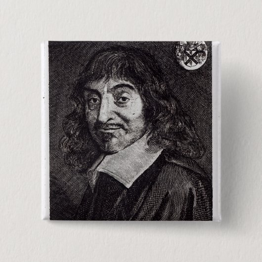 Porträt von Rene Descartes Button (Vorderseite)