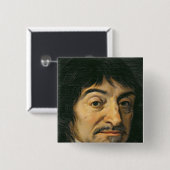 Porträt von Rene Descartes c.1649 Button (Vorne & Hinten)