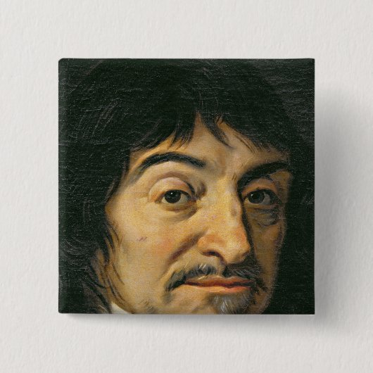 Porträt von Rene Descartes c.1649 Button (Vorderseite)