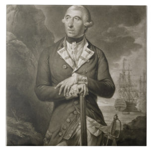 Porträt von Richard Kempenfelt (1718-82) Fliese