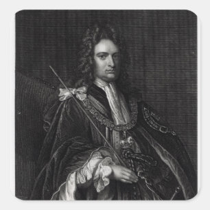 Porträt von Robert Harley Quadratischer Aufkleber