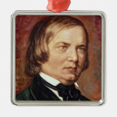 Porträt von Robert Schumann Silbernes Ornament (Vorne)