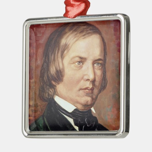 Porträt von Robert Schumann Silbernes Ornament (Links)