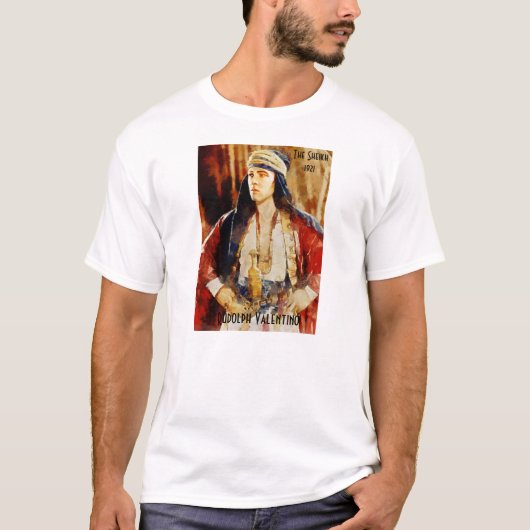 Porträt von Rudolph Valentino als dem Scheich T-Shirt (Vorderseite)