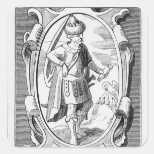 Porträt von Samuel Taylor Coleridge Quadratischer Aufkleber