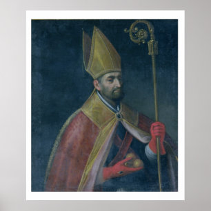 Porträt von Sankt Nikolaus, 1700 (Öl auf Leinwand) Poster