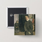 Porträt von Sergei Pavlovich Diaghilev Button (Vorne & Hinten)