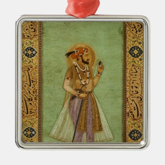 Porträt von Shah Jahan, 1631, Mughal Ornament Aus Metall (Vorne)