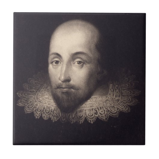 "Porträt von Shakespeare" Keramikfliese (Vorderseite)