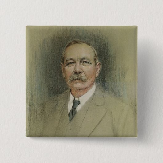 Porträt von Sir Arthur Conan Doyle Button (Vorderseite)