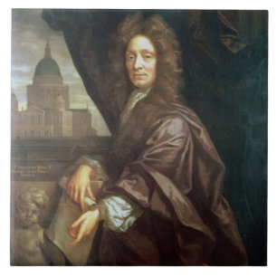 Porträt von Sir Christopher Wren (Öl auf Leinwan Fliese